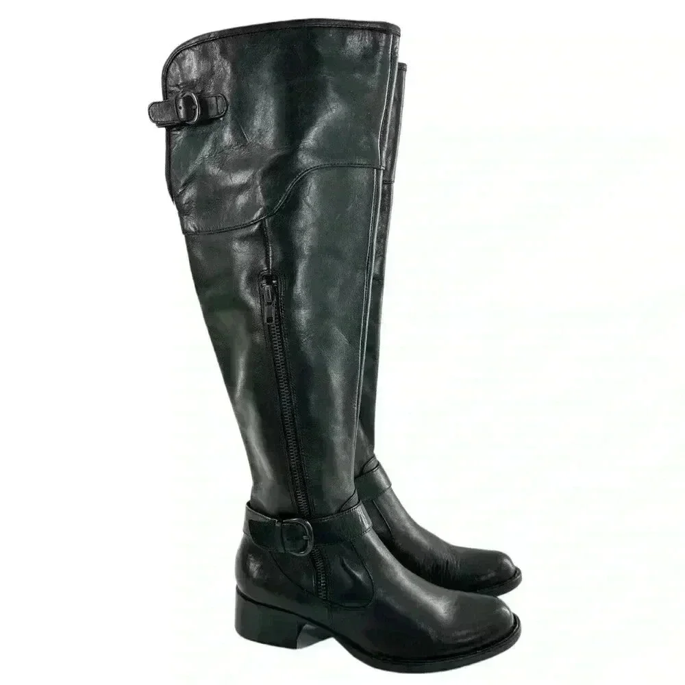 Born womens over the knee boots size 7.5 38.5 black leather Insulated